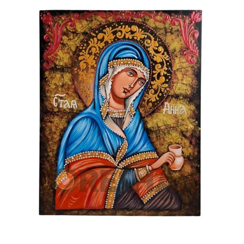 РЪЧНО РИСУВАНА ИКОНА СВЕТА АННА