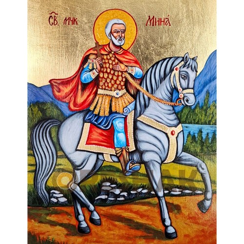 СПЕЦИАЛНА РЪЧНО РИСУВАНА ИКОНА СВЕТИ МИНА