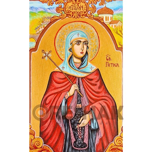 СПЕЦИАЛНА РИСУВАНА ИКОНА СВЕТА ПЕТКА НЕБЕСНА ПОКРОВИТЕЛКА НА ТРОЯН СПЕЦИАЛНА РИСУВАНА ИКОНА СВЕТА ПЕТКА НЕБЕСНА ПОКРОВИТЕЛКА НА ТРОЯН