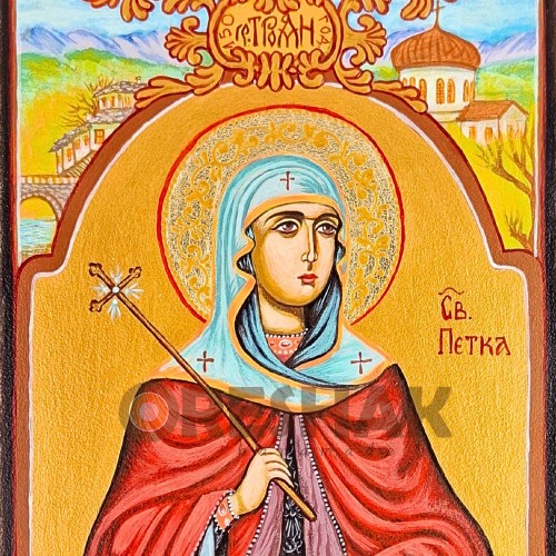 СПЕЦИАЛНА РИСУВАНА ИКОНА СВЕТА ПЕТКА НЕБЕСНА ПОКРОВИТЕЛКА НА ТРОЯН СПЕЦИАЛНА РИСУВАНА ИКОНА СВЕТА ПЕТКА НЕБЕСНА ПОКРОВИТЕЛКА НА ТРОЯН